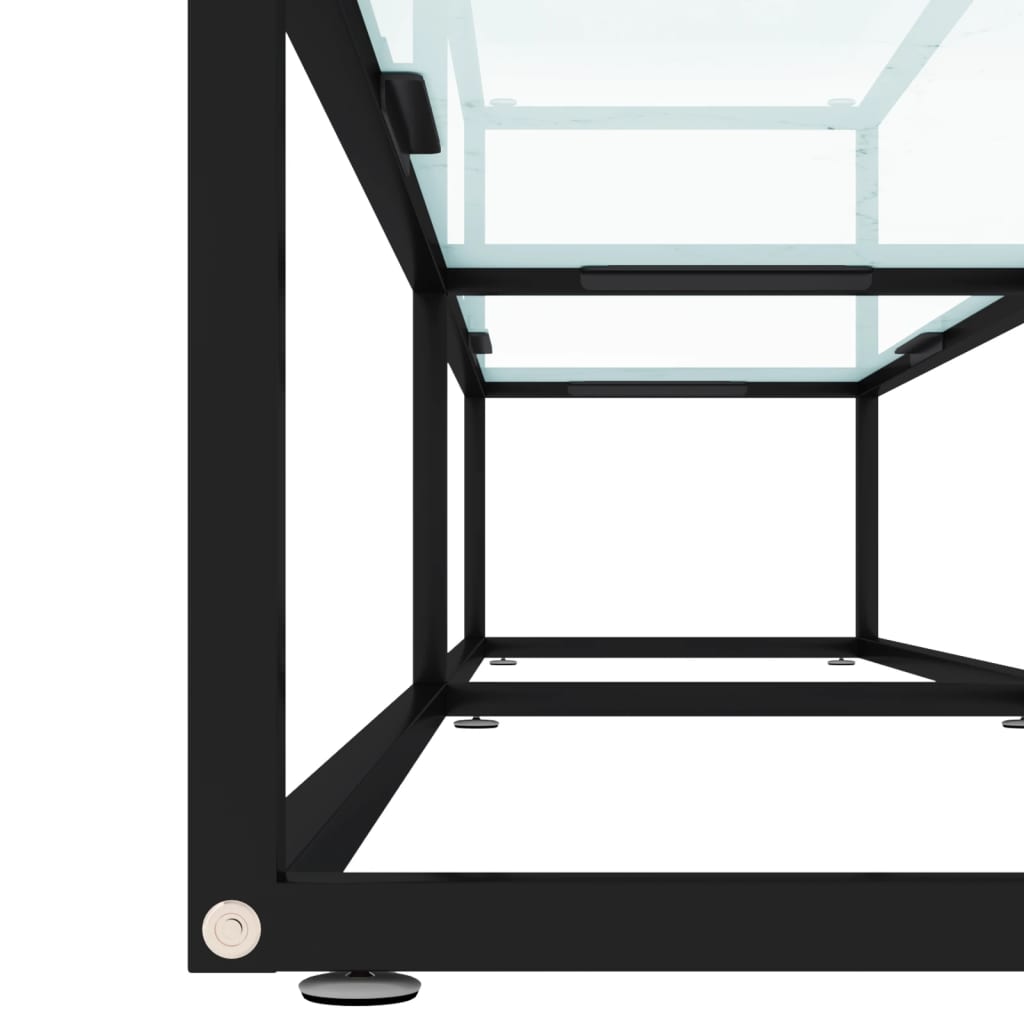 Mobile Porta TV Marmo Bianco 200x40x40,5 cm in Vetro Temperato - homemem39