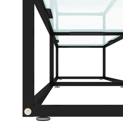 Mobile Porta TV Marmo Bianco 200x40x40,5 cm in Vetro Temperato - homemem39