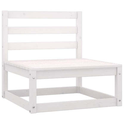 Set Divani da Giardino 5 pz Bianco in Legno Massello di Pino