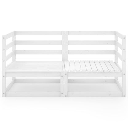 Divano da Giardino a 2 Posti Bianco in Legno Massello di Pino - homemem39