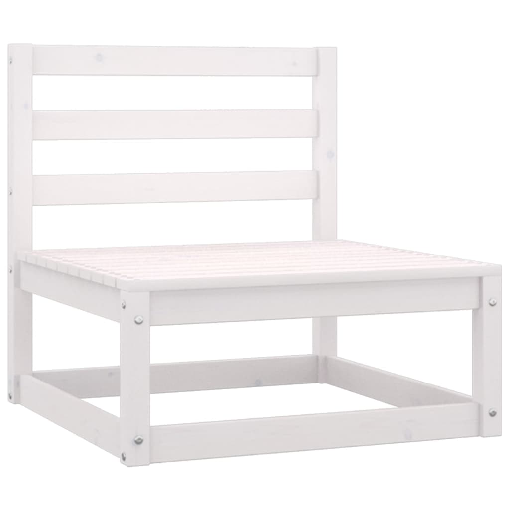 Set Divani da Giardino 7 pz Bianco in Legno Massello di Pino - homemem39