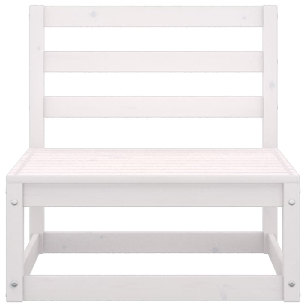 Set Divani da Giardino 7 pz Bianco in Legno Massello di Pino - homemem39