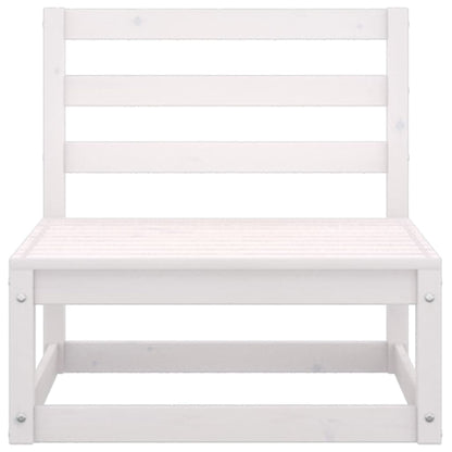 Set Divani da Giardino 7 pz Bianco in Legno Massello di Pino - homemem39