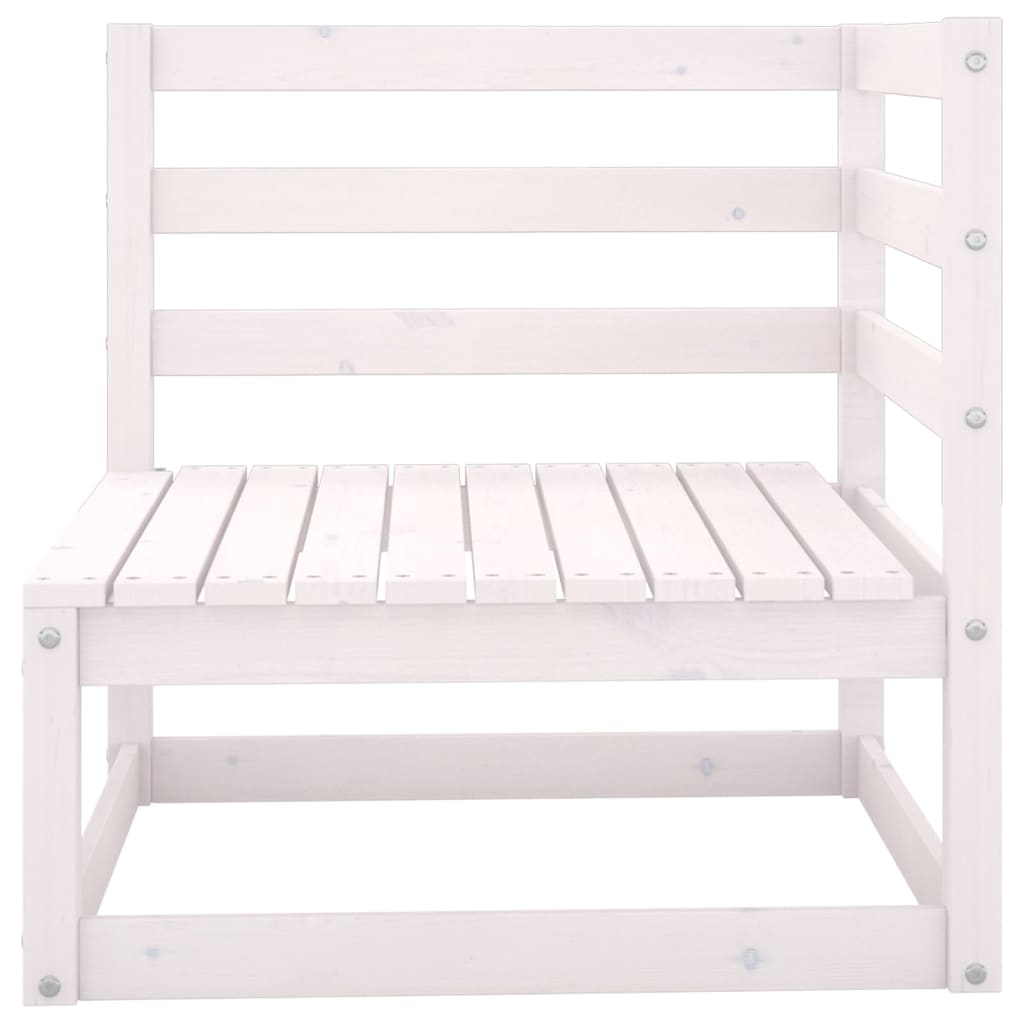 Set Divani da Giardino 4 pz Bianco in Legno Massello di Pino - homemem39