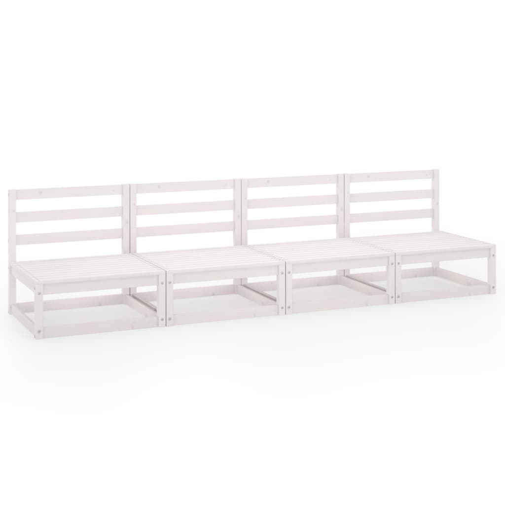 Divano da Giardino a 4 Posti in Massello di Pino Bianco - homemem39