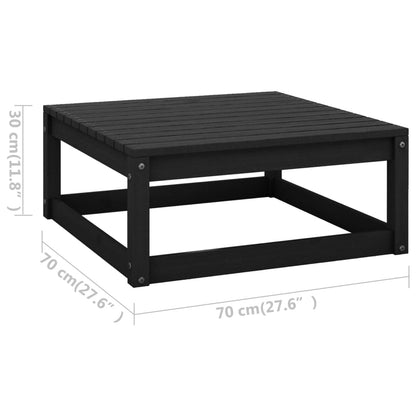 Set Divani da Giardino 8 pz Nero in Legno Massello di Pino - homemem39