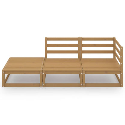 Set Divani da Giardino 3pz Marrone Ambra Legno Massello di Pino - homemem39