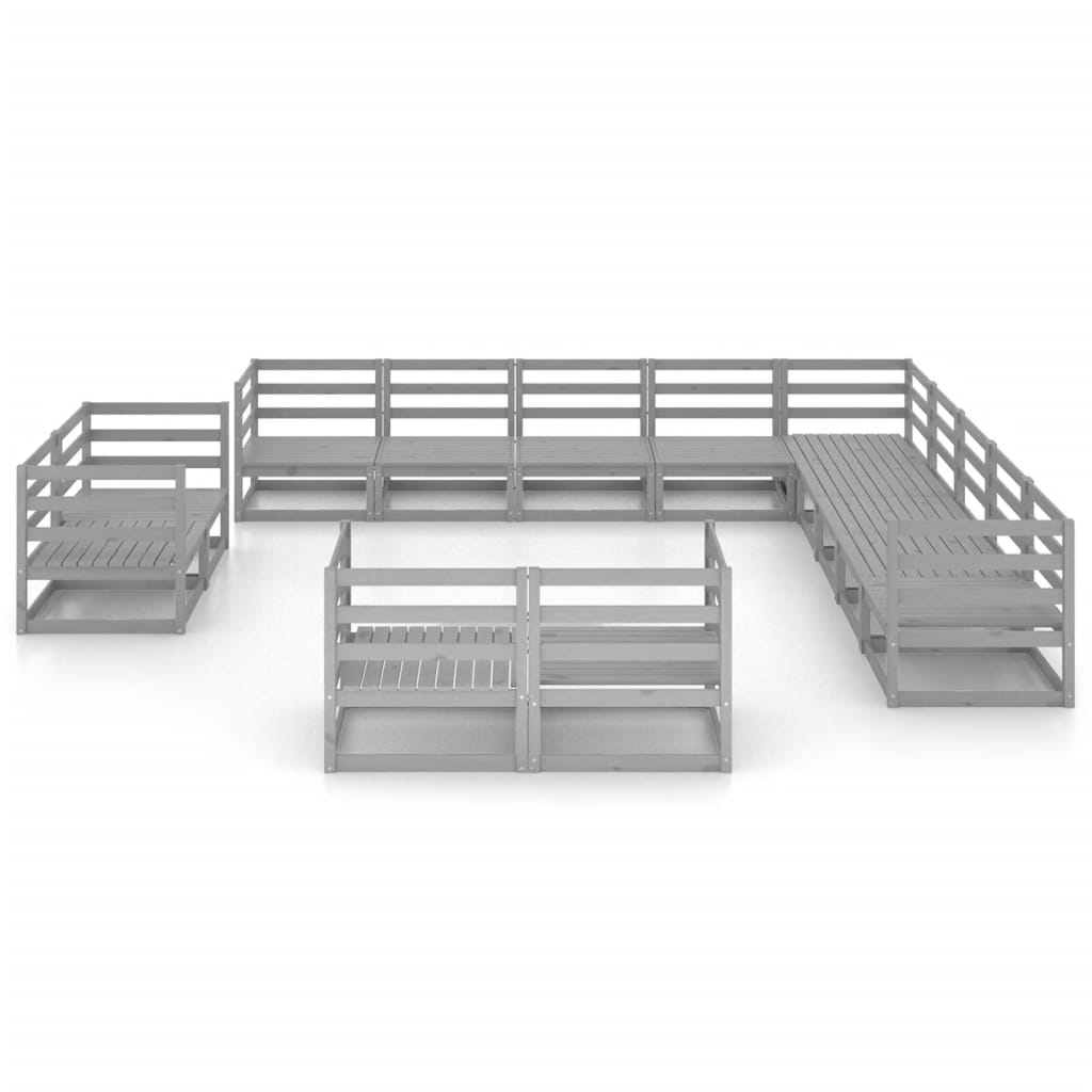 Set Divani da Giardino 13 pz in Legno Massello di Pino - homemem39