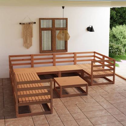 Set Divani da Giardino 9 pz in Legno Massello di Pino - homemem39