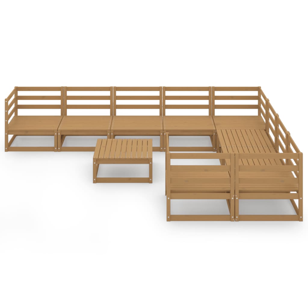 Set Divani da Giardino 10 pz in Legno Massello di Pino - homemem39