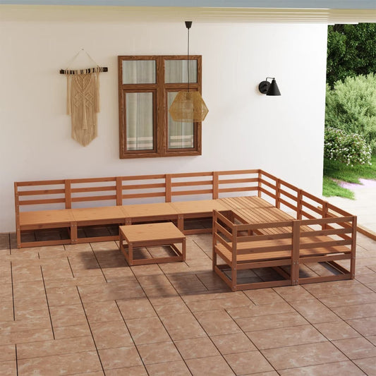Set Divani da Giardino 10 pz in Legno Massello di Pino - homemem39