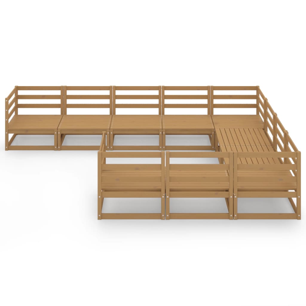 Set Divani da Giardino 10 pz in Legno Massello di Pino - homemem39