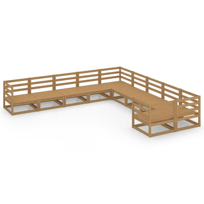 Set Divani da Giardino 10 pz in Legno Massello di Pino - homemem39