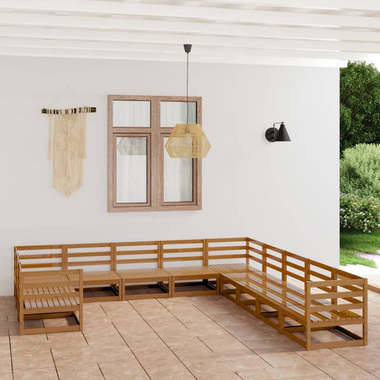 Set Divani da Giardino 11 pz in Legno Massello di Pino - homemem39