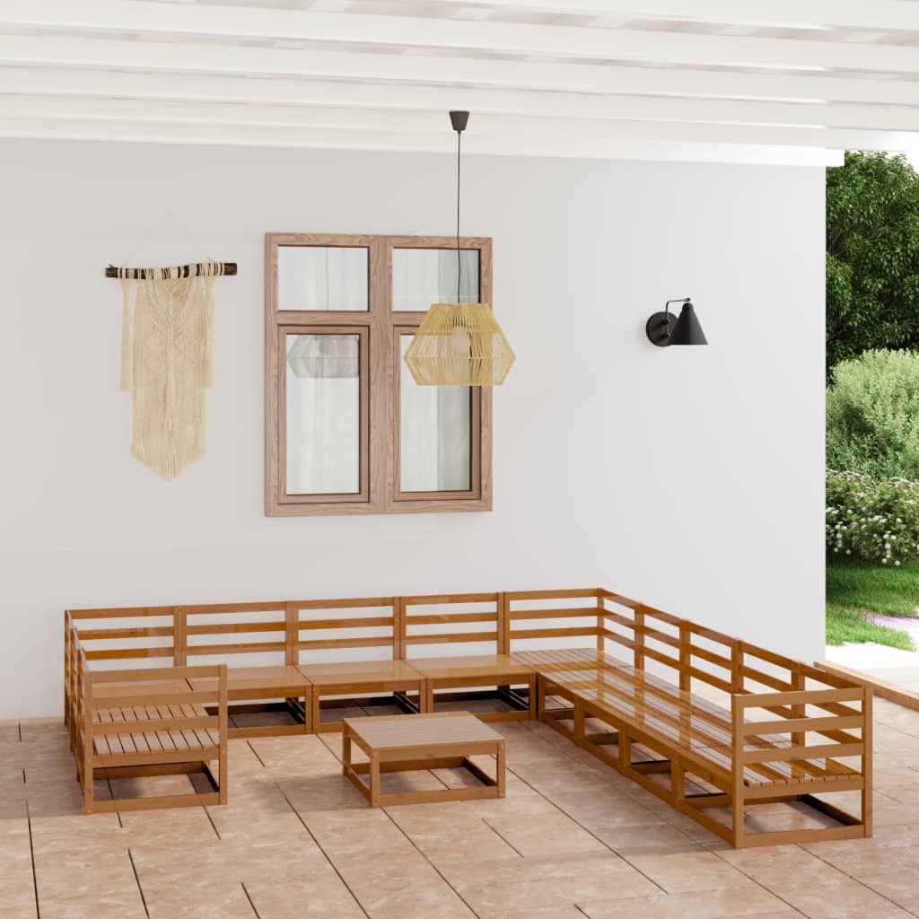 Set Divani da Giardino 12 pz in Legno Massello di Pino - homemem39