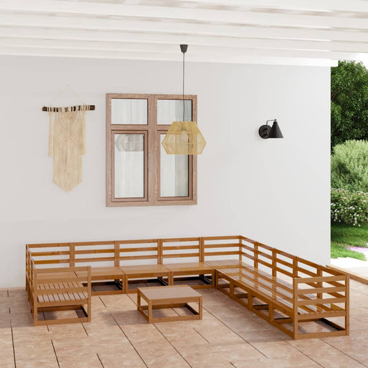Set Divani da Giardino 12 pz in Legno Massello di Pino - homemem39