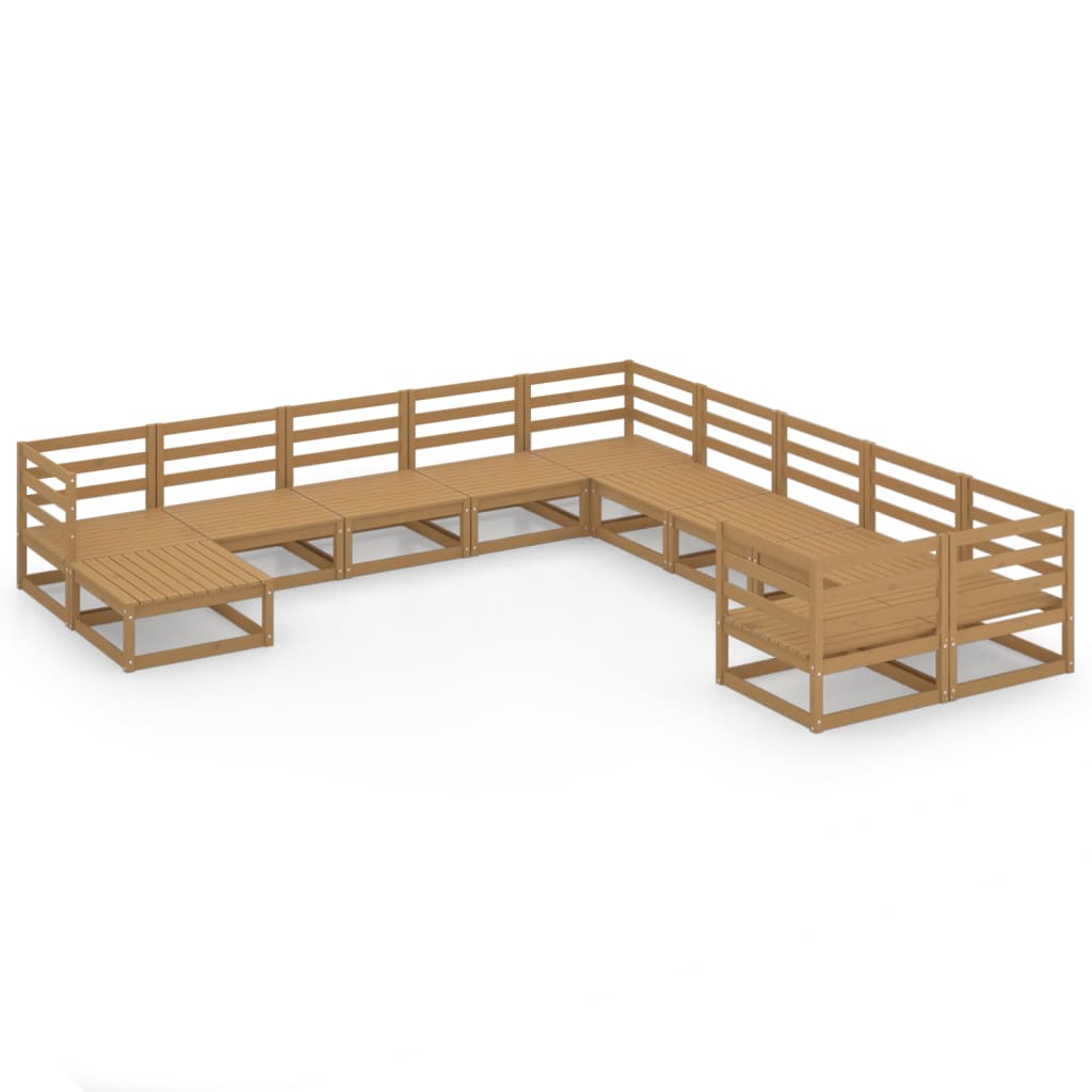Set Divani da Giardino 11 pz in Legno Massello di Pino - homemem39