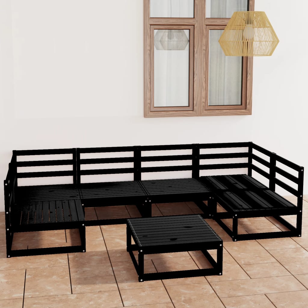 Set Divani da Giardino 7 pz in Legno Massello di Pino - homemem39