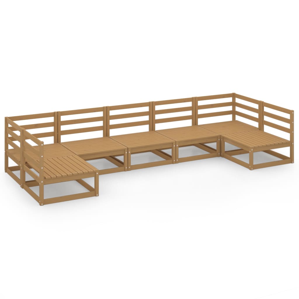 Set Divani da Giardino 7 pz in Legno Massello di Pino - homemem39