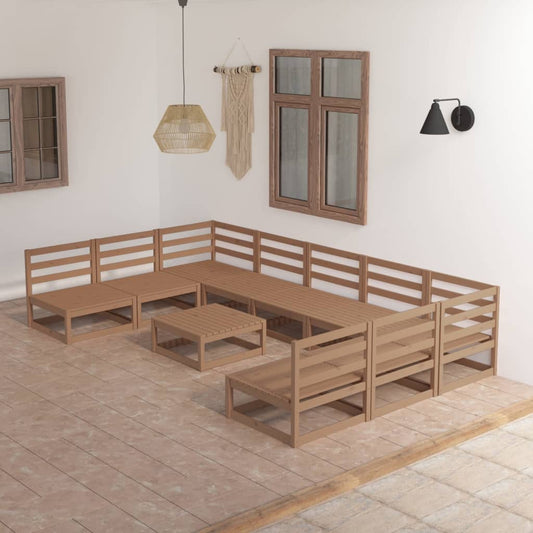 Set Divani da Giardino 10 pz in Legno Massello di Pino - homemem39