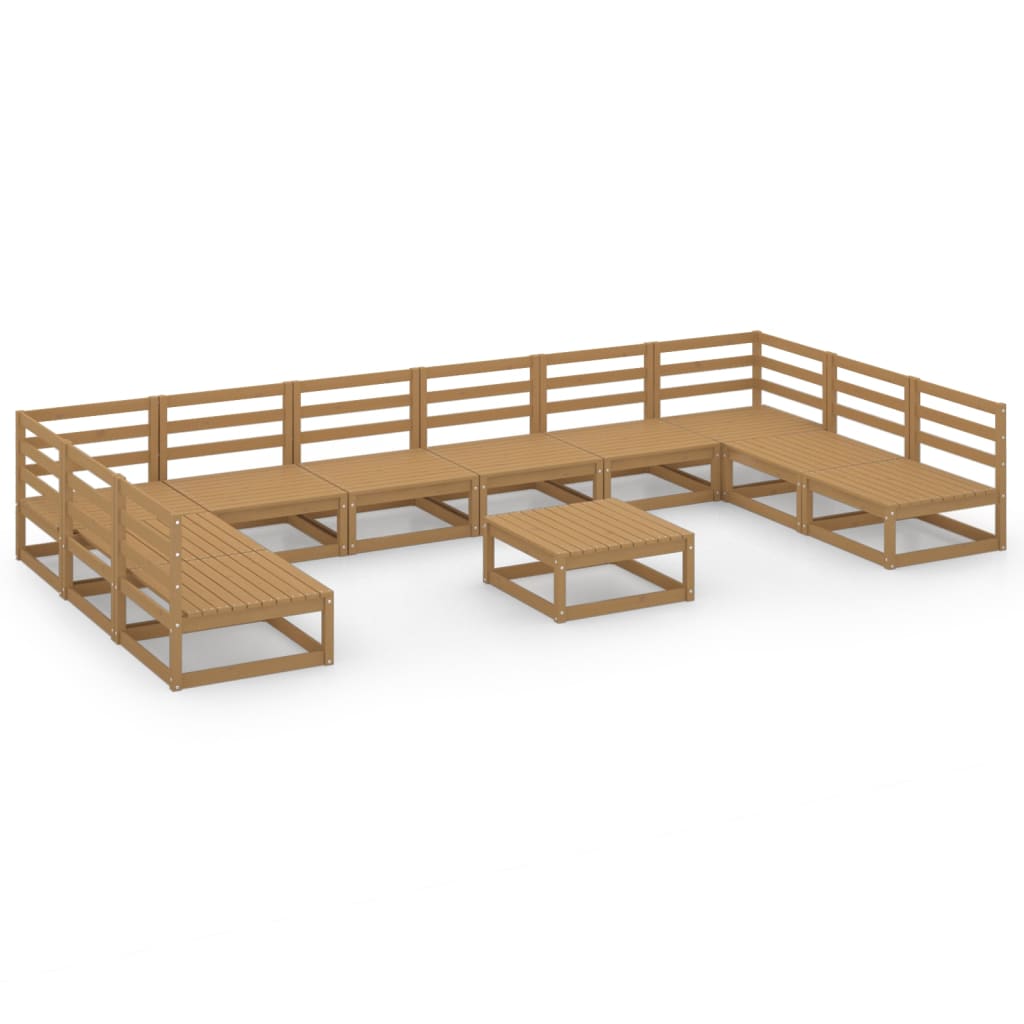 Set Divani da Giardino 11 pz in Legno Massello di Pino - homemem39