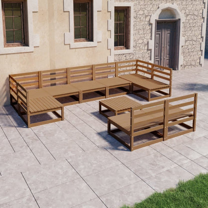 Set Divani da Giardino 10 pz in Legno Massello di Pino - homemem39