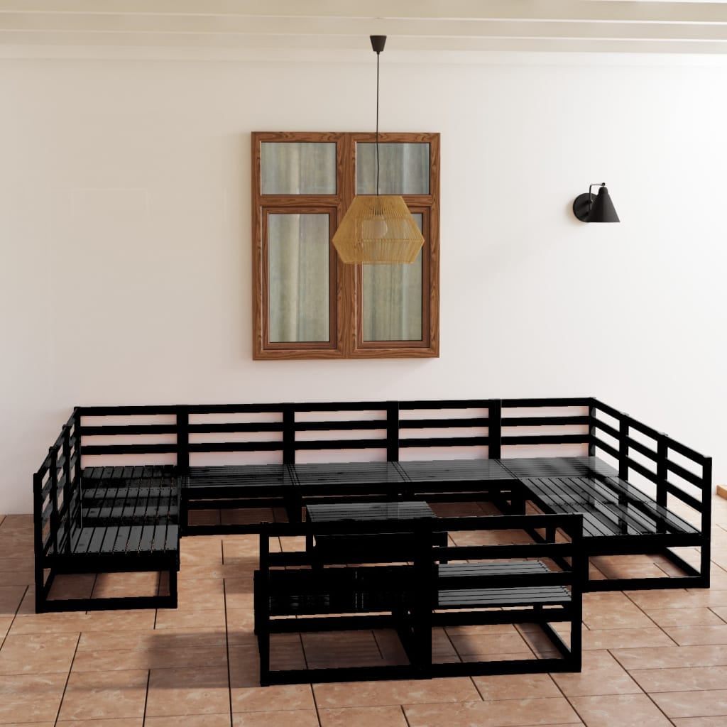Set Divani da Giardino 12 pz in Legno Massello di Pino - homemem39