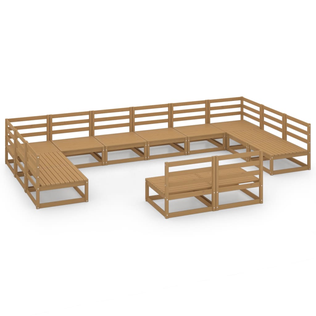 Set Divani da Giardino 12 pz in Legno Massello di Pino - homemem39