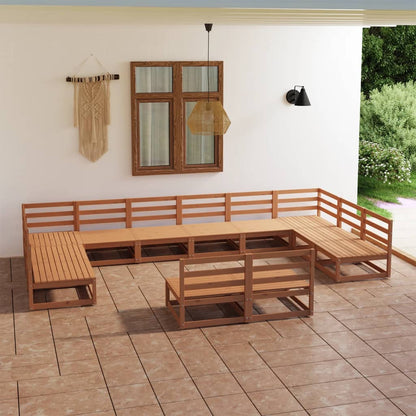 Set Divani da Giardino 12 pz in Legno Massello di Pino - homemem39