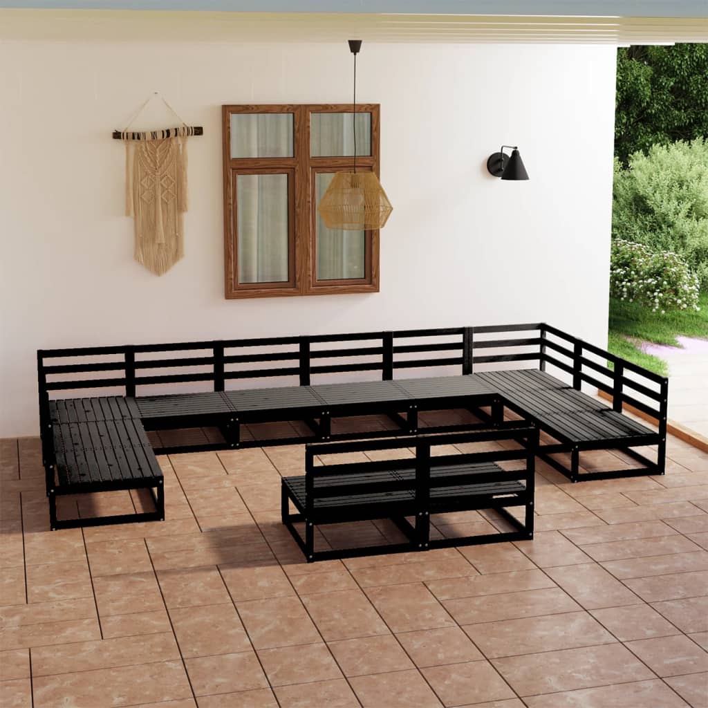 Set Divani da Giardino 12 pz in Legno Massello di Pino - homemem39