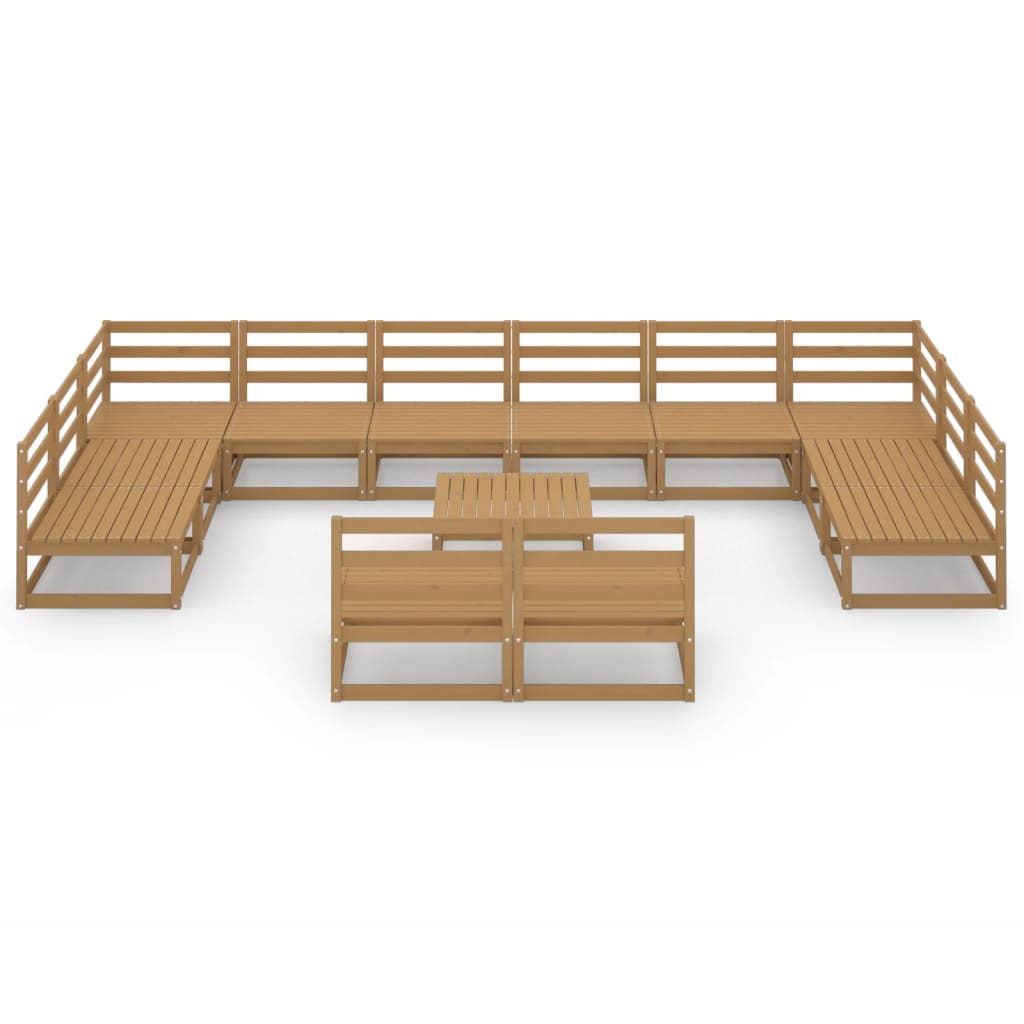 Set Divani da Giardino 13 pz in Legno Massello di Pino
