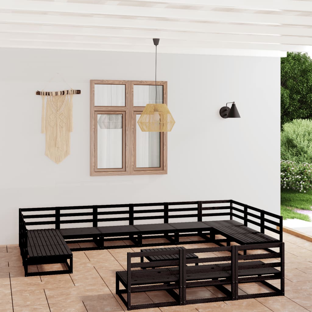 Set Divani da Giardino 14 pz in Legno Massello di Pino - homemem39