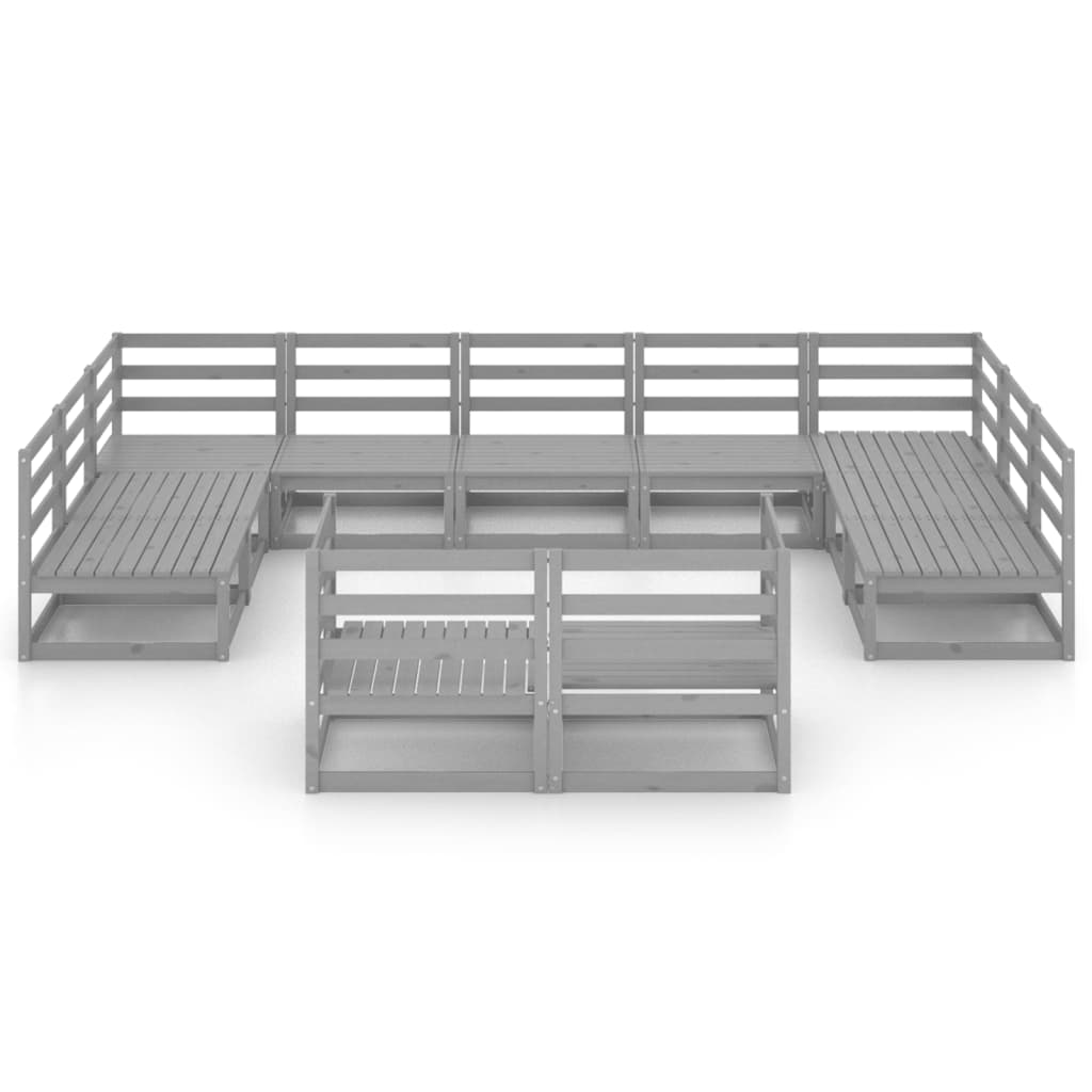 Set Divani da Giardino 11 pz in Legno Massello di Pino - homemem39