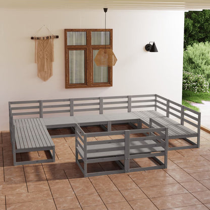 Set Divani da Giardino 11 pz in Legno Massello di Pino - homemem39
