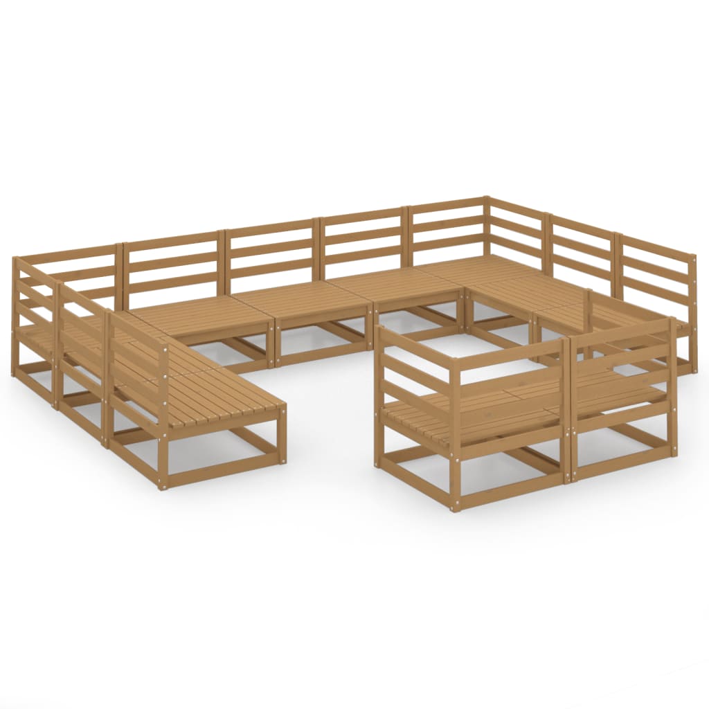 Set Divani da Giardino 11 pz in Legno Massello di Pino - homemem39