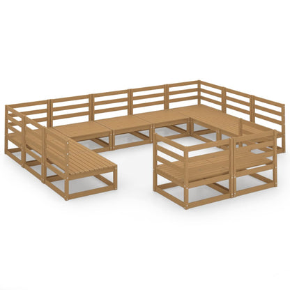 Set Divani da Giardino 11 pz in Legno Massello di Pino - homemem39