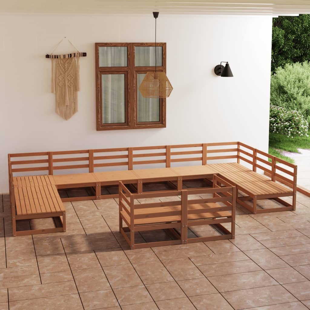 Set Divani da Giardino 12 pz in Legno Massello di Pino - homemem39