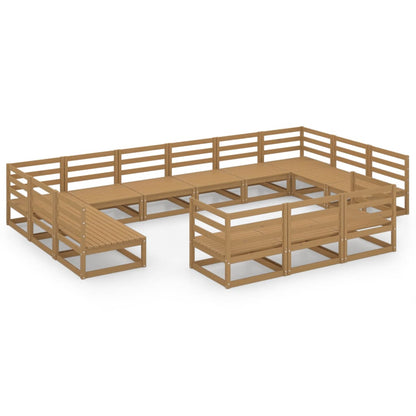 Set Divani da Giardino 13 pz in Legno Massello di Pino - homemem39