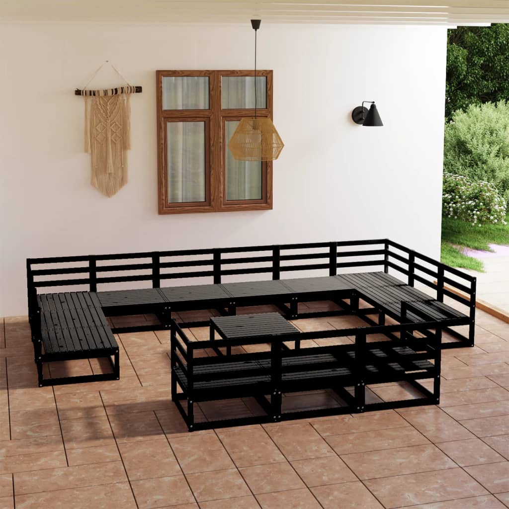 Set Divani da Giardino 14 pz in Legno Massello di Pino - homemem39