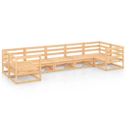 Set Salotto da Giardino 7 pz in Legno Massello di Pino