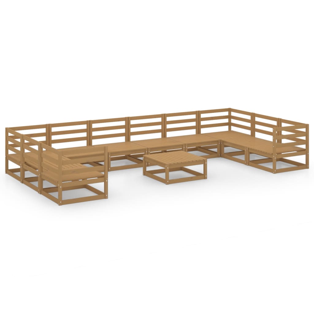 Set Divani da Giardino 11 pz in Legno Massello di Pino - homemem39