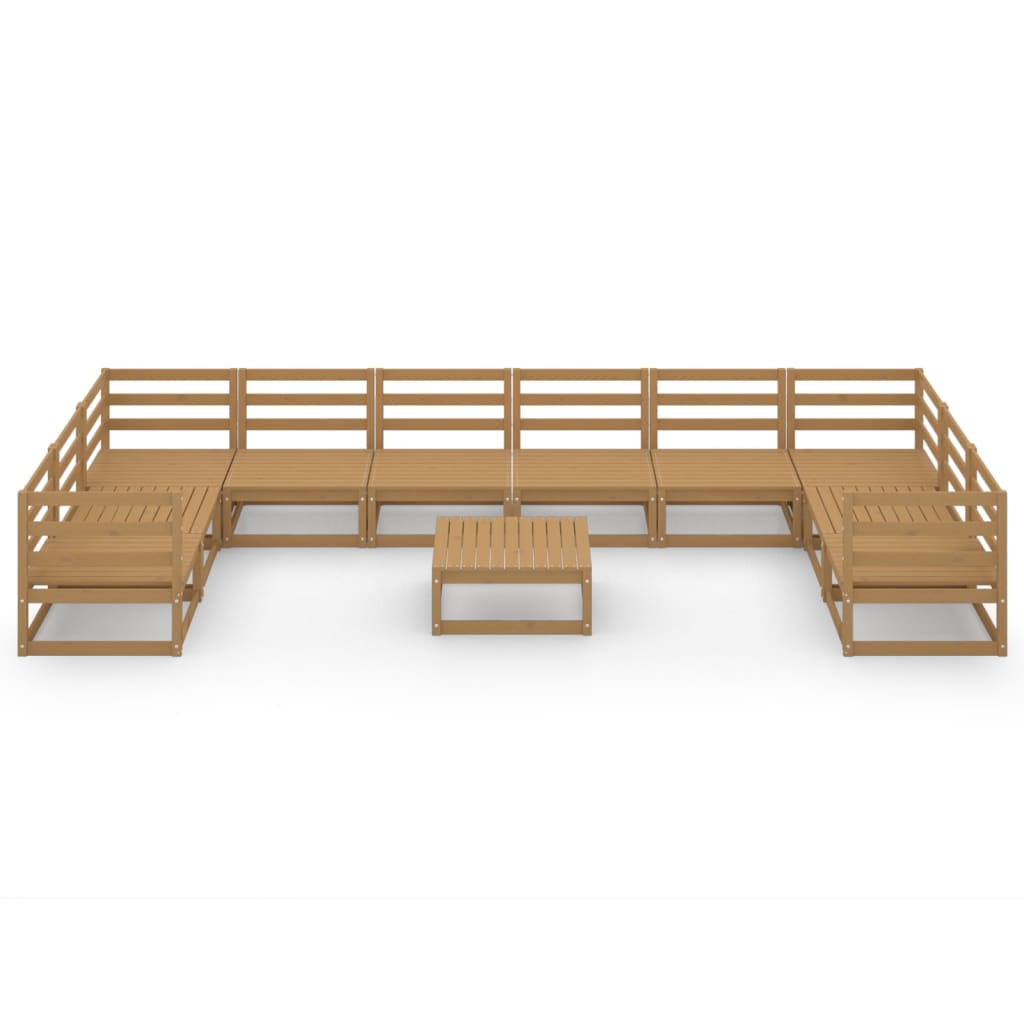 Set Divani da Giardino 11 pz in Legno Massello di Pino - homemem39