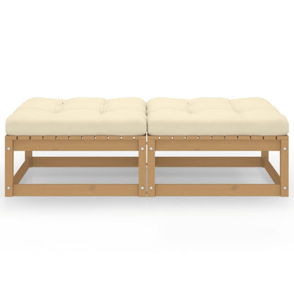 Sgabelli da Giardino con Cuscini 2 pz Legno Massello di Pino - homemem39