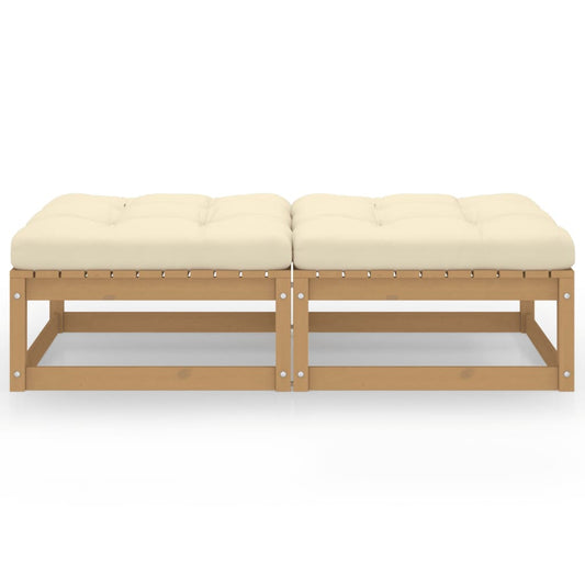 Sgabelli da Giardino con Cuscini 2 pz Legno Massello di Pino - homemem39