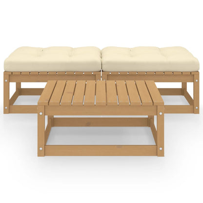 Set Divani da Giardino 3 pz con Cuscini Legno Massello di Pino - homemem39