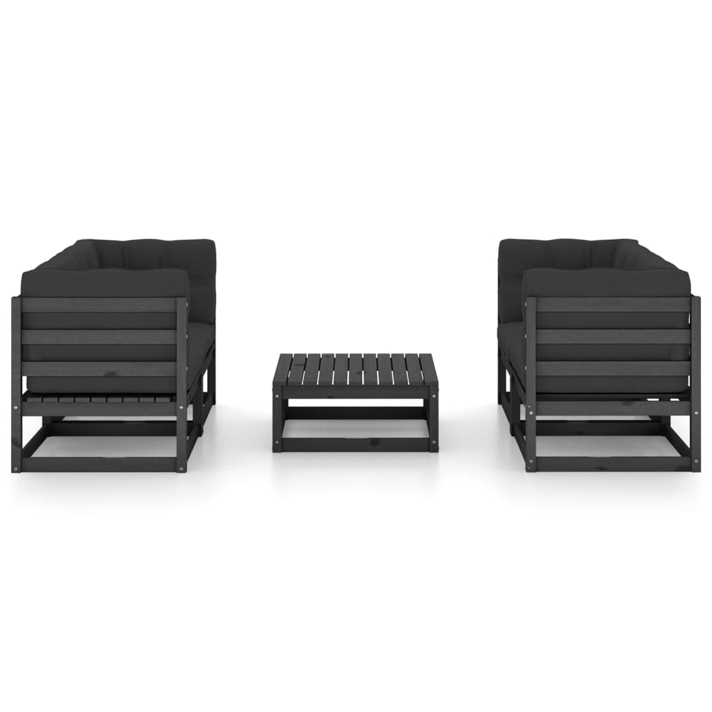 Set Divani da Giardino 5 pz con Cuscini Legno Massello di Pino - homemem39