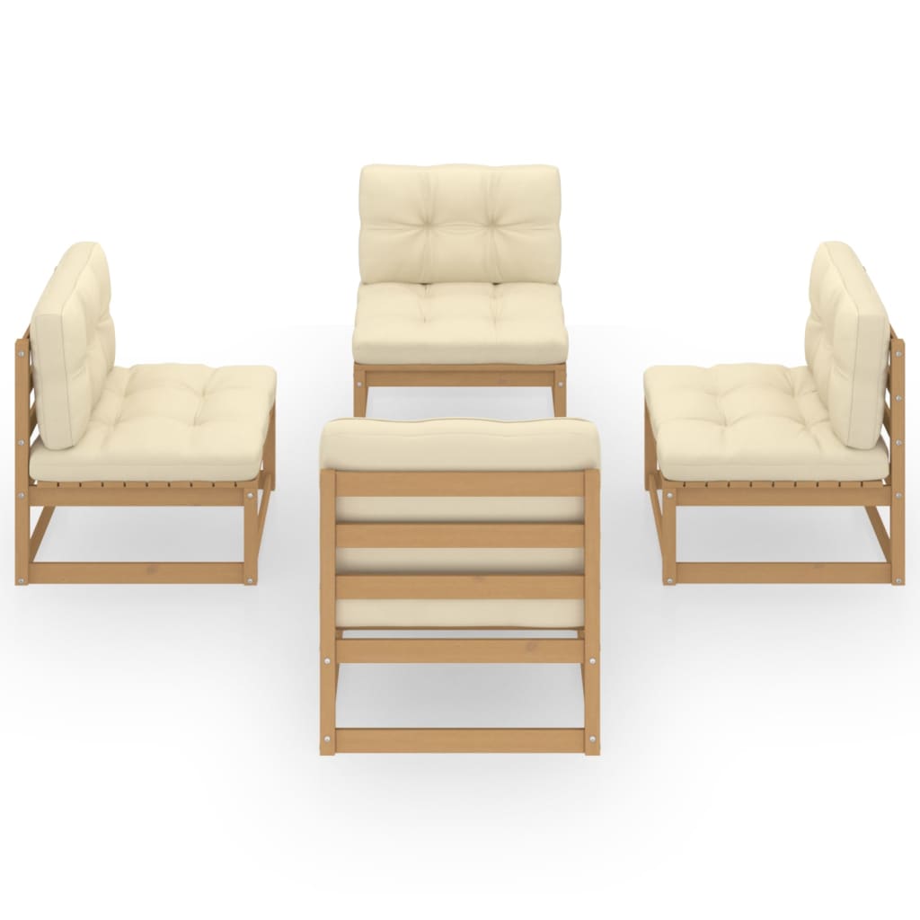Set Divani da Giardino 4 pz con Cuscini Legno Massello Pino - homemem39