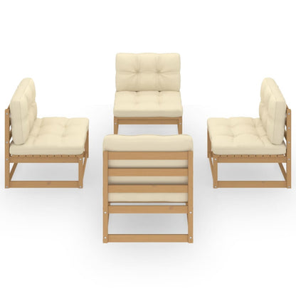Set Divani da Giardino 4 pz con Cuscini Legno Massello Pino - homemem39