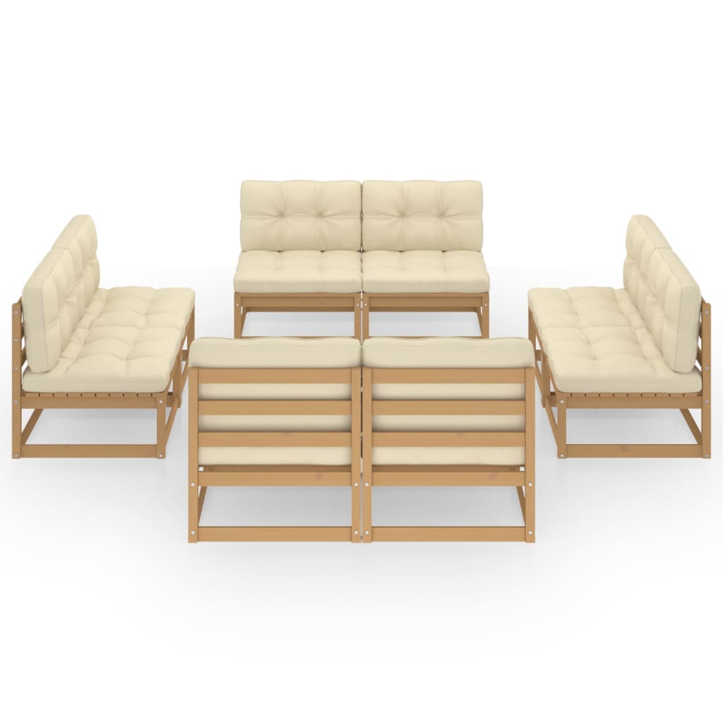 Set Divani da Giardino 8 pz con Cuscini Legno Massello Pino - homemem39