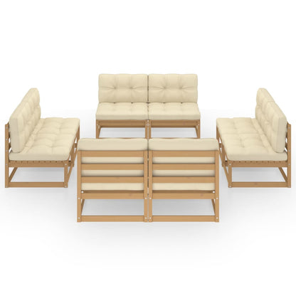 Set Divani da Giardino 8 pz con Cuscini Legno Massello Pino - homemem39